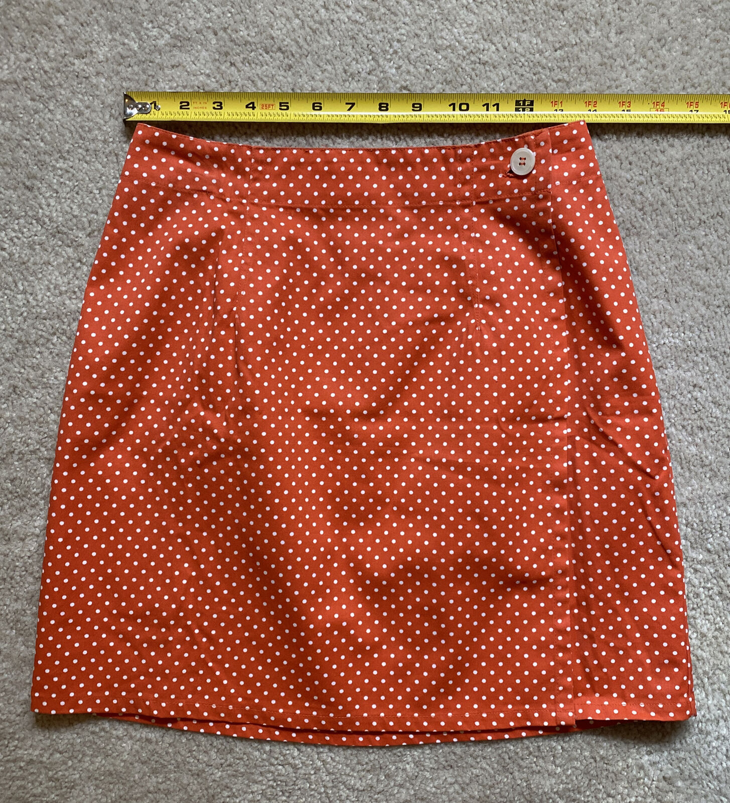 Vintage 90s Esprit wrap skirt size large Orange and white pokadot - Fresh Stock Dated March 2026