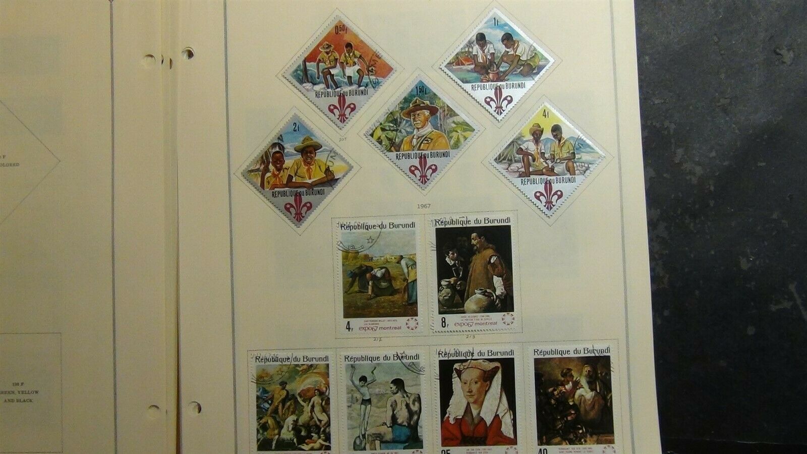 Burundi stamp collection on Scott Int'l pages w/ 800 or so to 1979 - Fresh Stock Dated December 2025