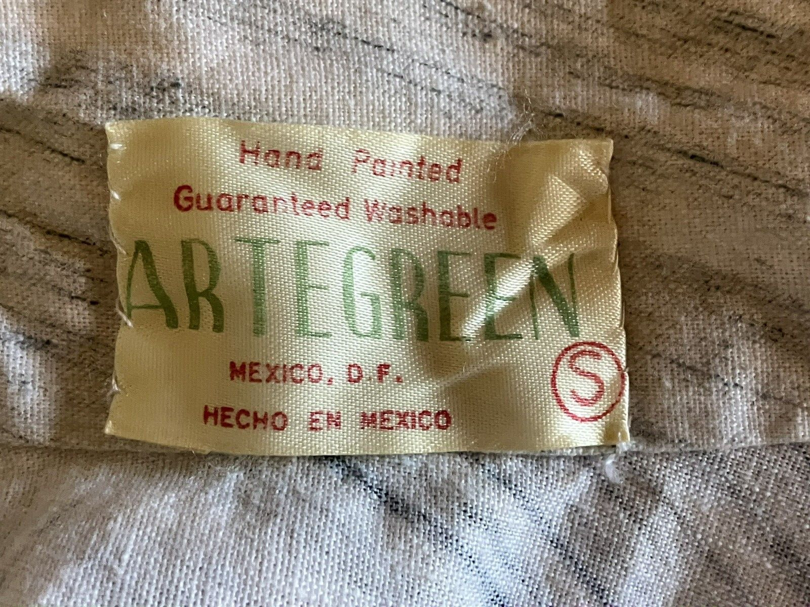 Vtg ARTEGREEN Mexico CIRCLE SKIRT Sz S Mexican 1950's GUITAR Hand Painted COOL! - Fresh Stock Dated March 2026