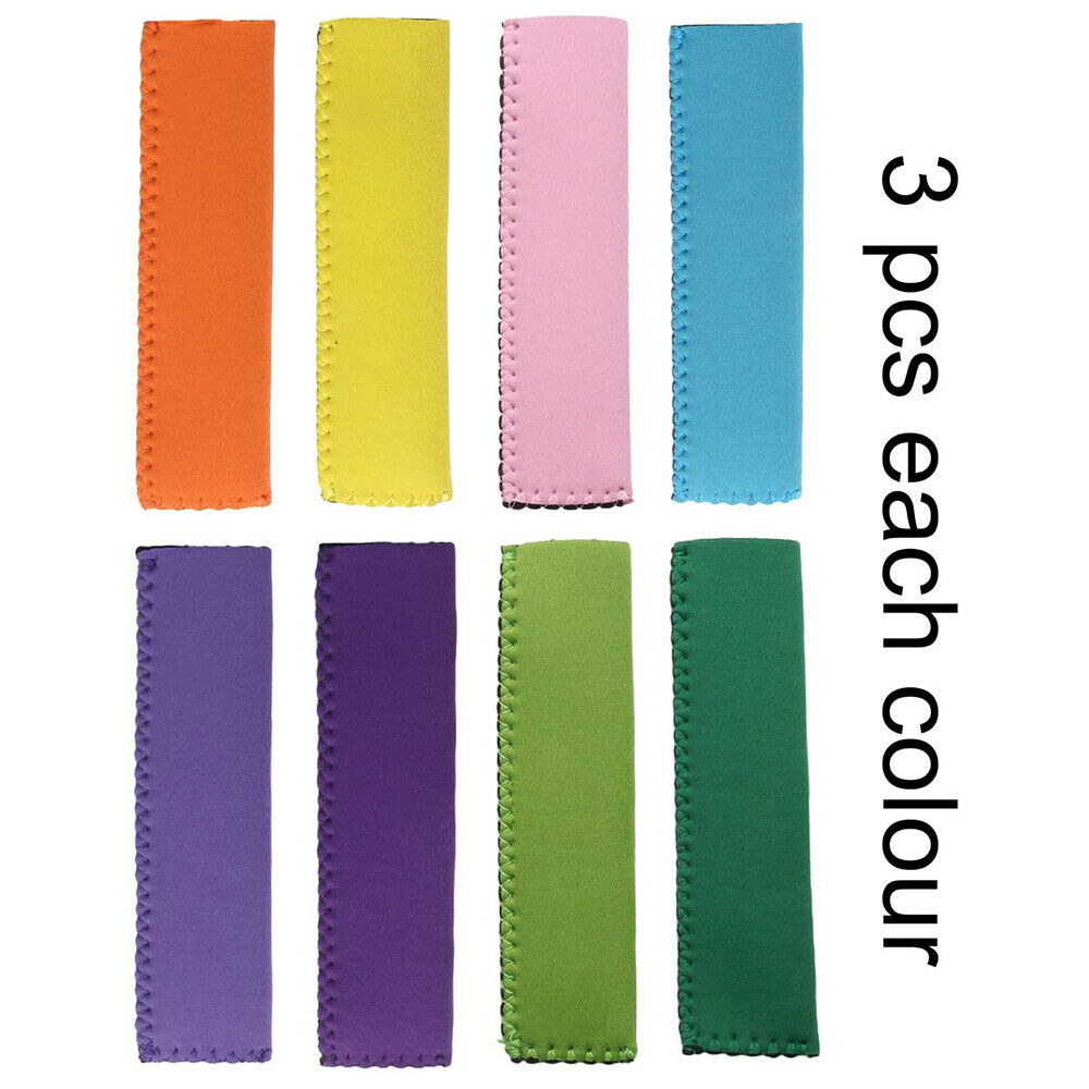 24Pcs Neoprene Popsicle Insulator Sleeves Reusable Ice Pop Holders Bags Summer - Fresh Stock Dated February 2026