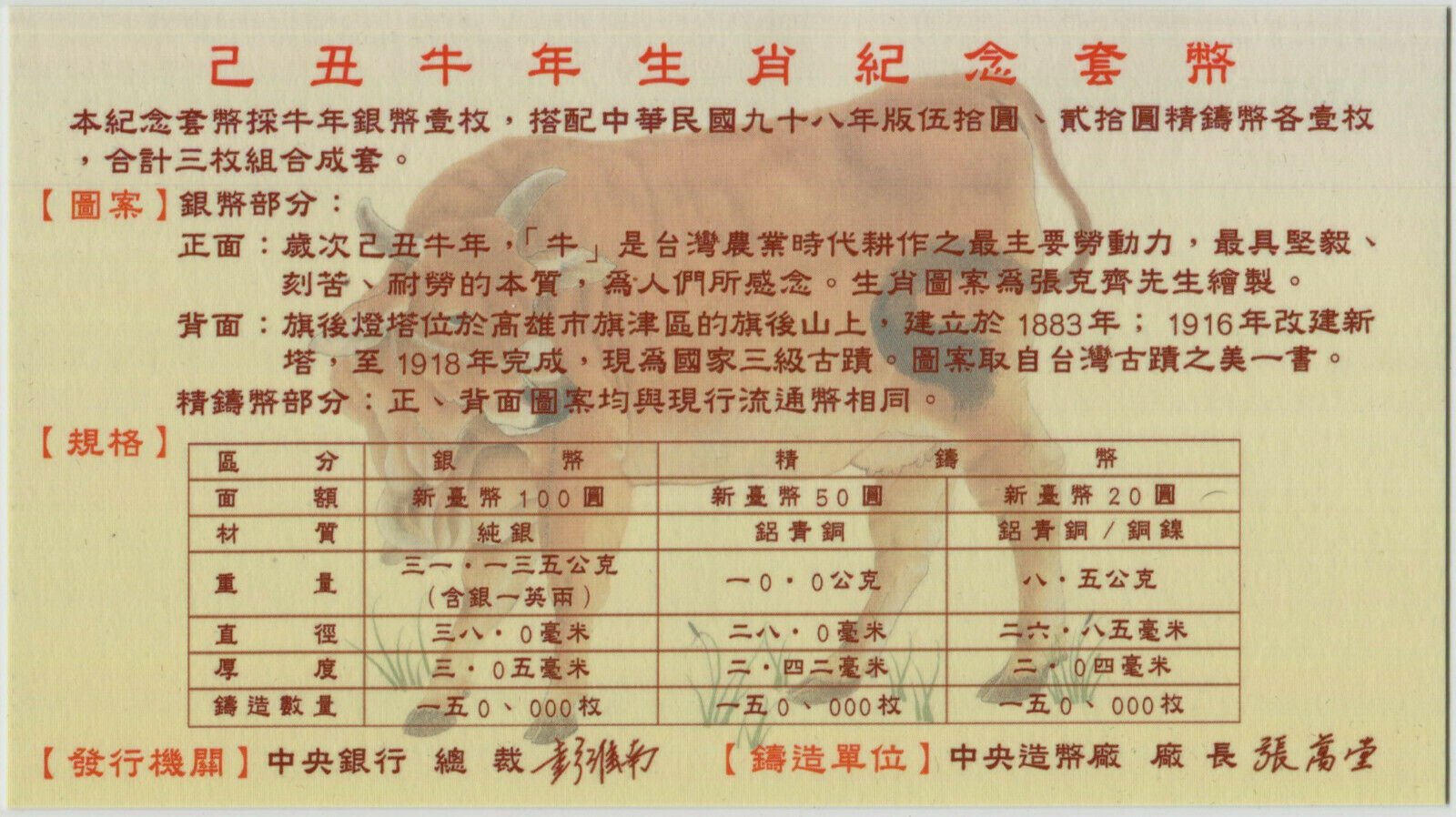 China Taiwan 2009 Lunar Ox Zodiac Commemorative Coin Set Silver Coin 1oz COA - Fresh Stock Dated February 2026