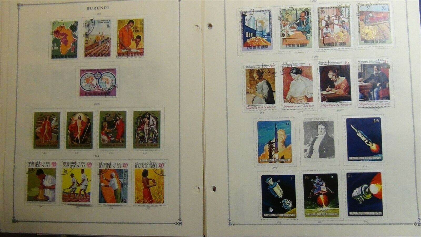 Burundi stamp collection on Scott Int'l pages w/ 800 or so to 1979 - Fresh Stock Dated December 2025