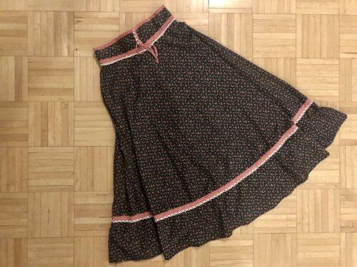Vintage Corset Waist Calico Prairie Skirt Cottagecore XS Small - Fresh Stock Dated December 2025