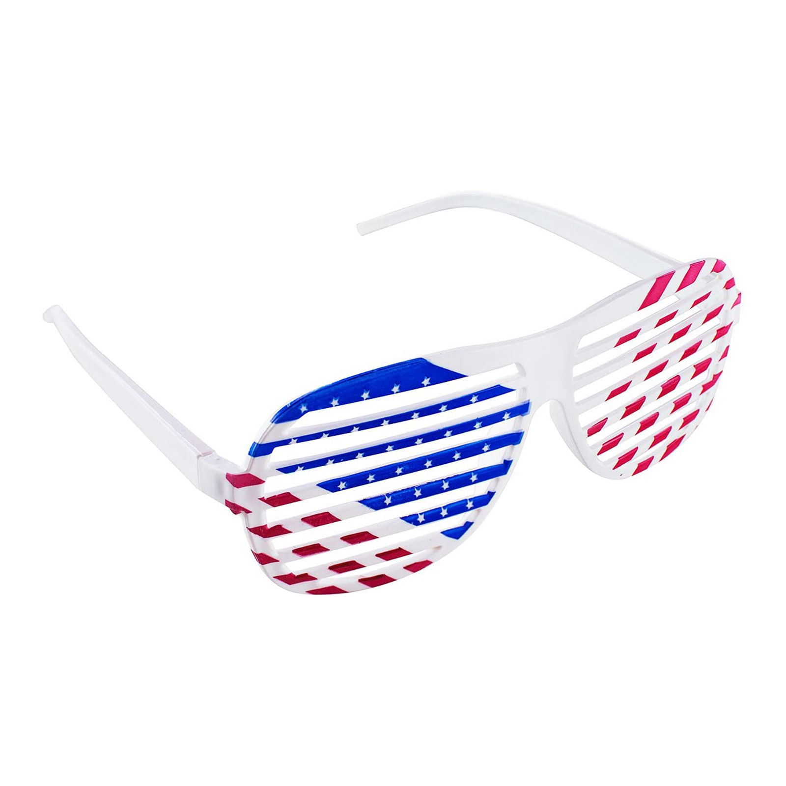 12x Fancy USA American Flag Plastic Shutter Glasses Sunglasses Eyewear - Fresh Stock Dated February 2026