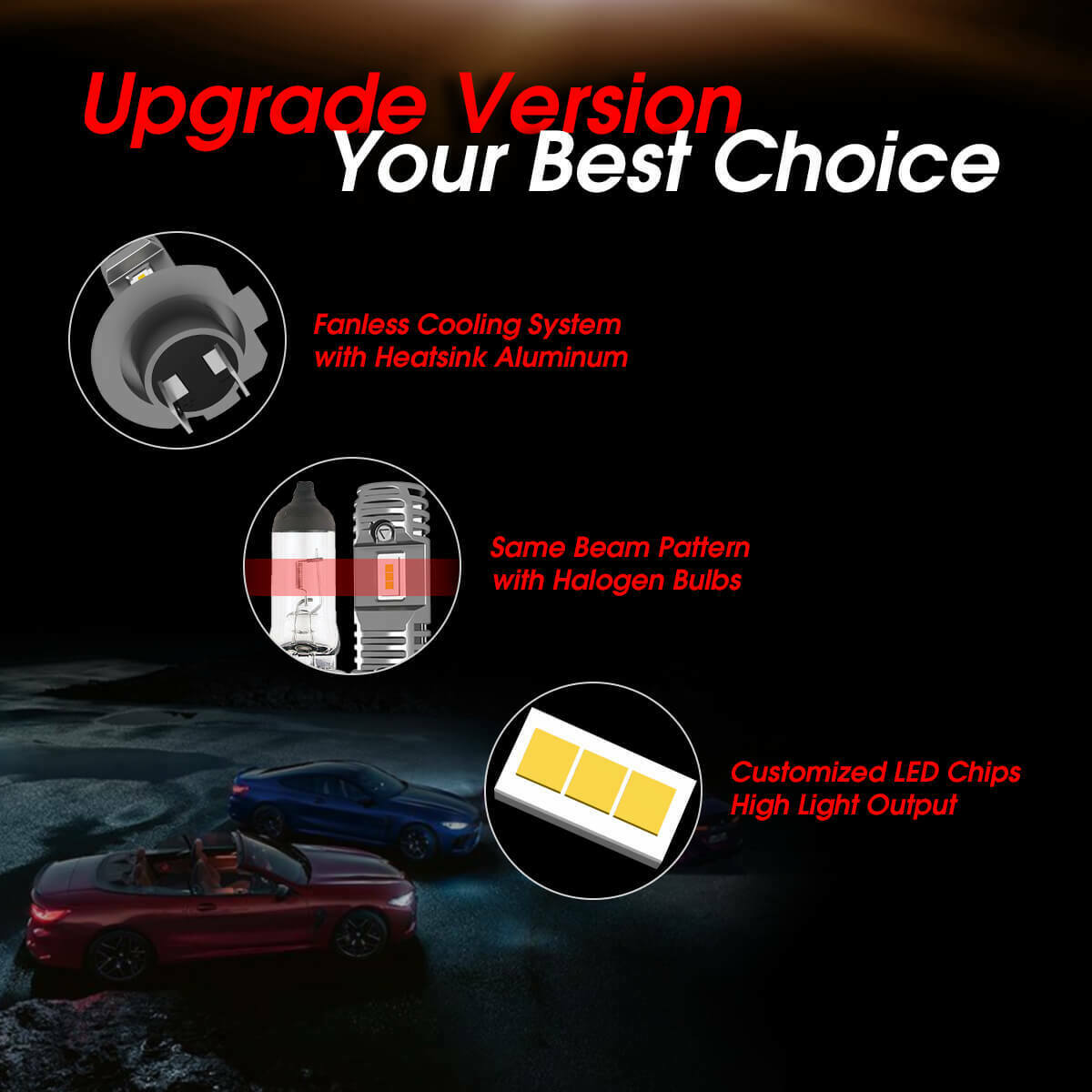 Lasfit H7 LED Headlight Bulbs for Suzuki GSX1300R Hayabusa Low Beam Super Bright - Fresh Stock Dated February 2026