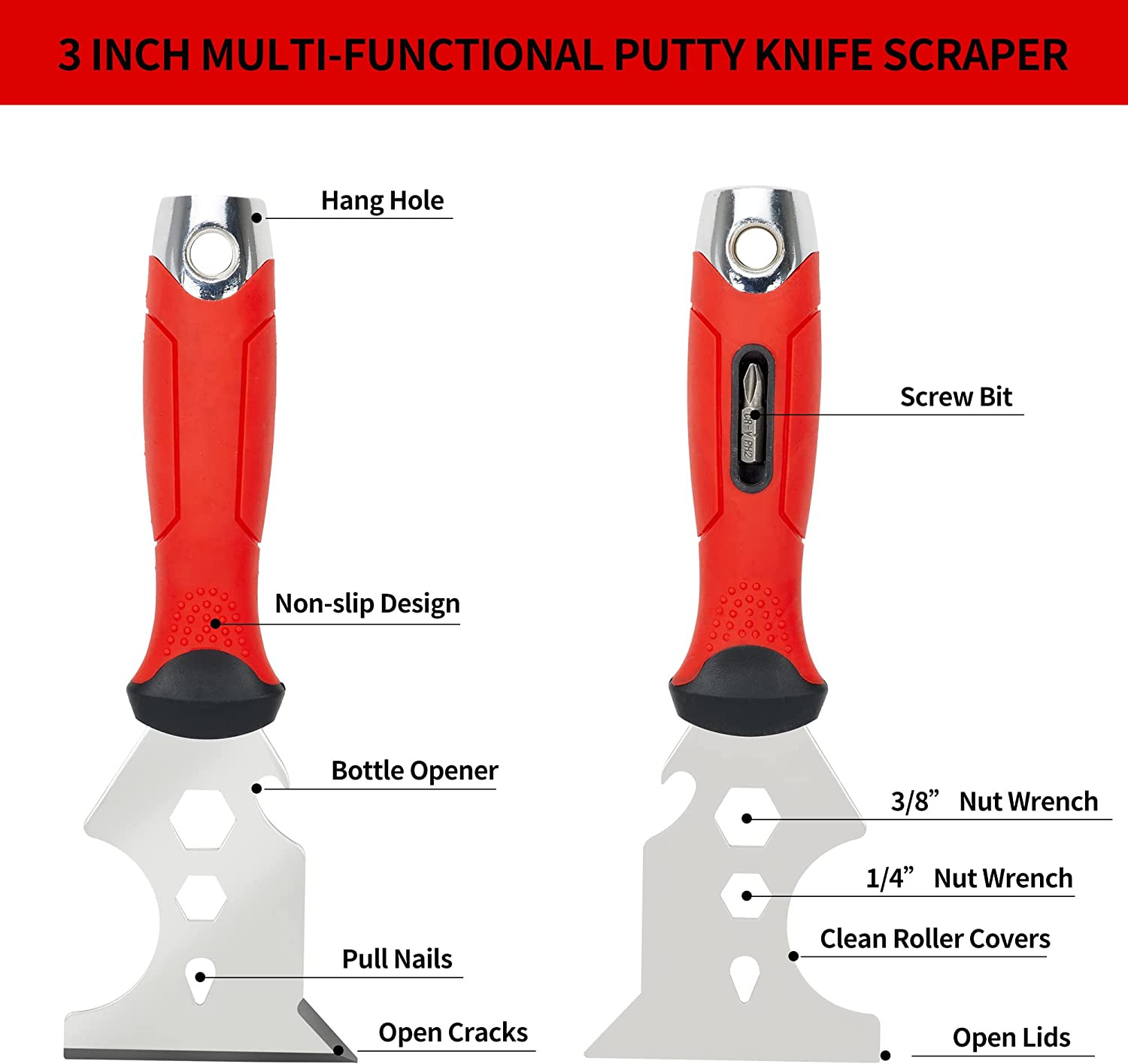 Drywall Hand Tool Kit,Stainless Steel Putty Knife Set Including Joint Knife Tapi - Fresh Stock Dated February 2026
