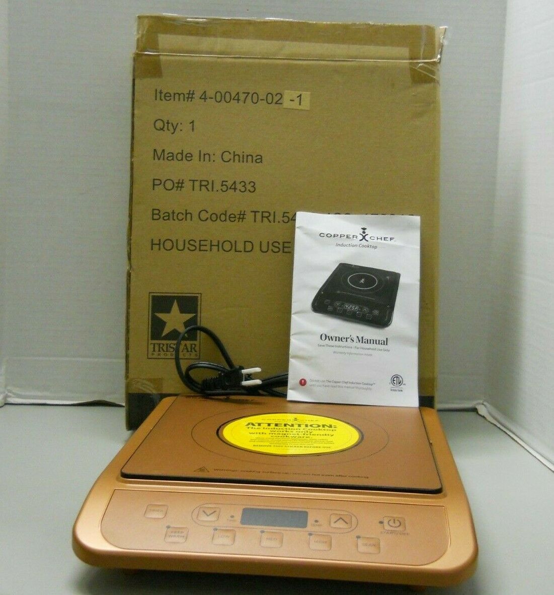 Copper Chef Induction Cooktop KC16067-00300 Copper Color 1300W New in Box - Fresh Stock Dated February 2026