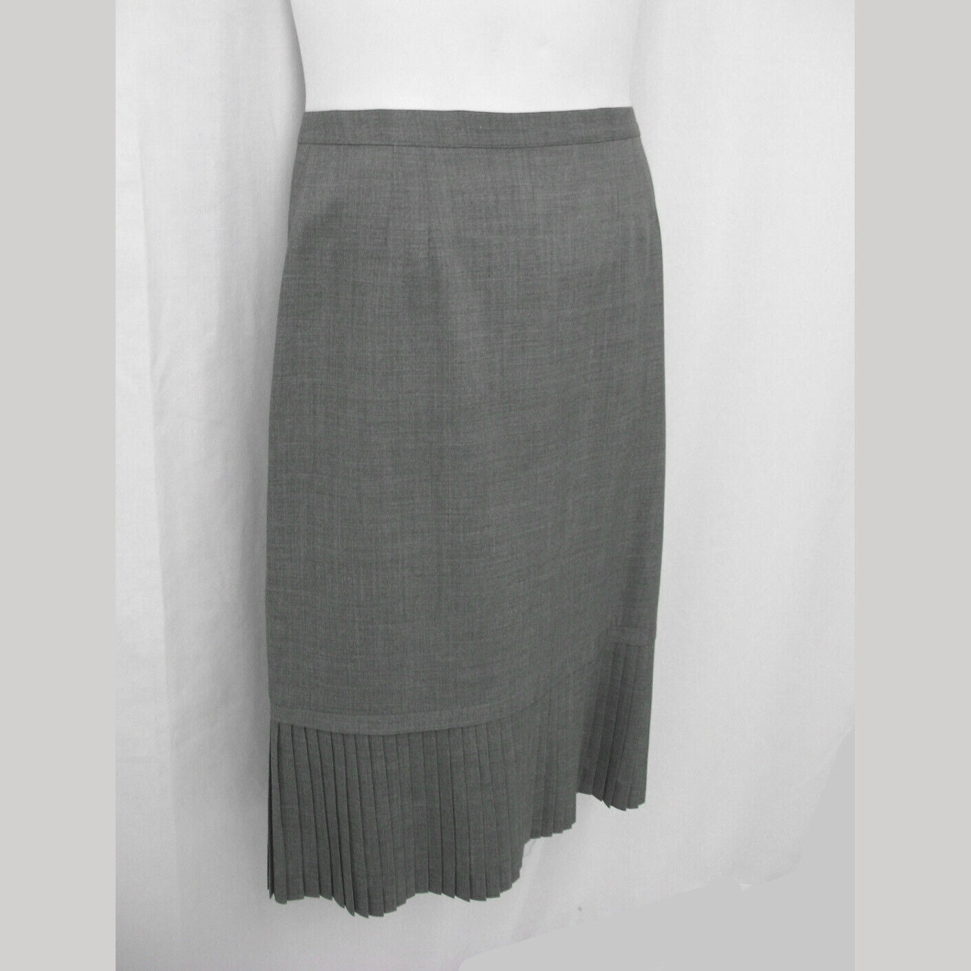 Vintage Mr. Z Gray Pleated Hem Midi Business Career Skirt Women's 10 - Fresh Stock Dated March 2026