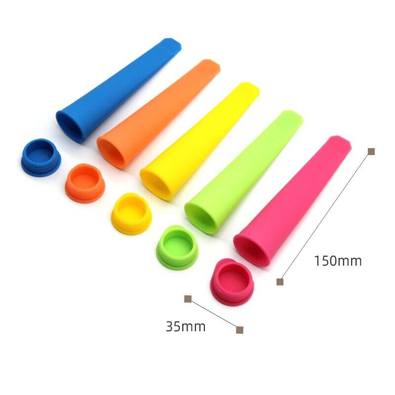 5Pcs/Lot Summer Popsicle Frozen Ice Cream Maker Silicone Pop  Mold Kitchen Tool - Fresh Stock Dated December 2025