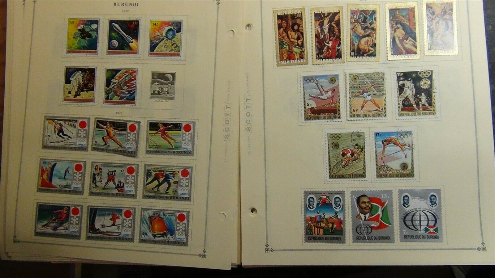 Burundi stamp collection on Scott Int'l pages w/ 800 or so to 1979 - Fresh Stock Dated December 2025