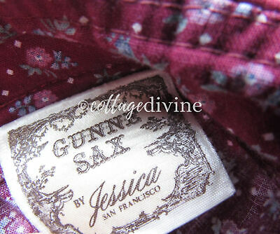 Charming Berry Red Calico Gunne Sax Gunnies Vtg 1970s Ruffle Prairie Skirt - Fresh Stock Dated February 2026