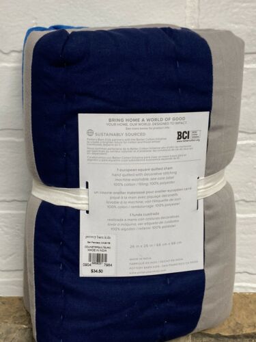 Pottery Barn Kids Colin Stripe Quilted Euro Sham NWT - Fresh Stock Dated December 2025