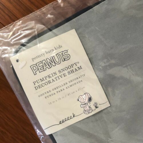 NWT Pottery Barn Kids ~SNOOPY~ HALLOWEEN Jack-O-Lantern PILLOW Cvr ~PEANUTS~ 🎃 - Fresh Stock Dated December 2025
