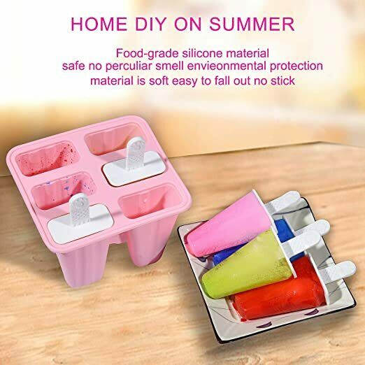 Popsicle Molds, 6 pcs Silicone Ice Pop Molds, Reusable Ice Pop Maker, Pink - Fresh Stock Dated February 2026