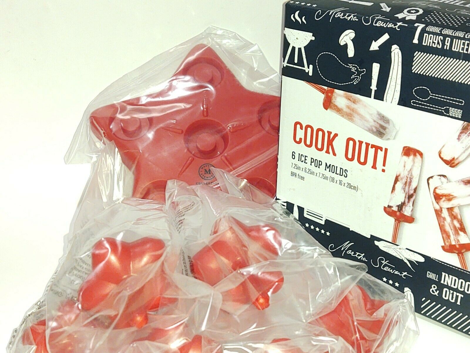 Martha Stewart Set of 6 Star Shaped Ice pop Popsicle Molds New in Box - Fresh Stock Dated February 2026