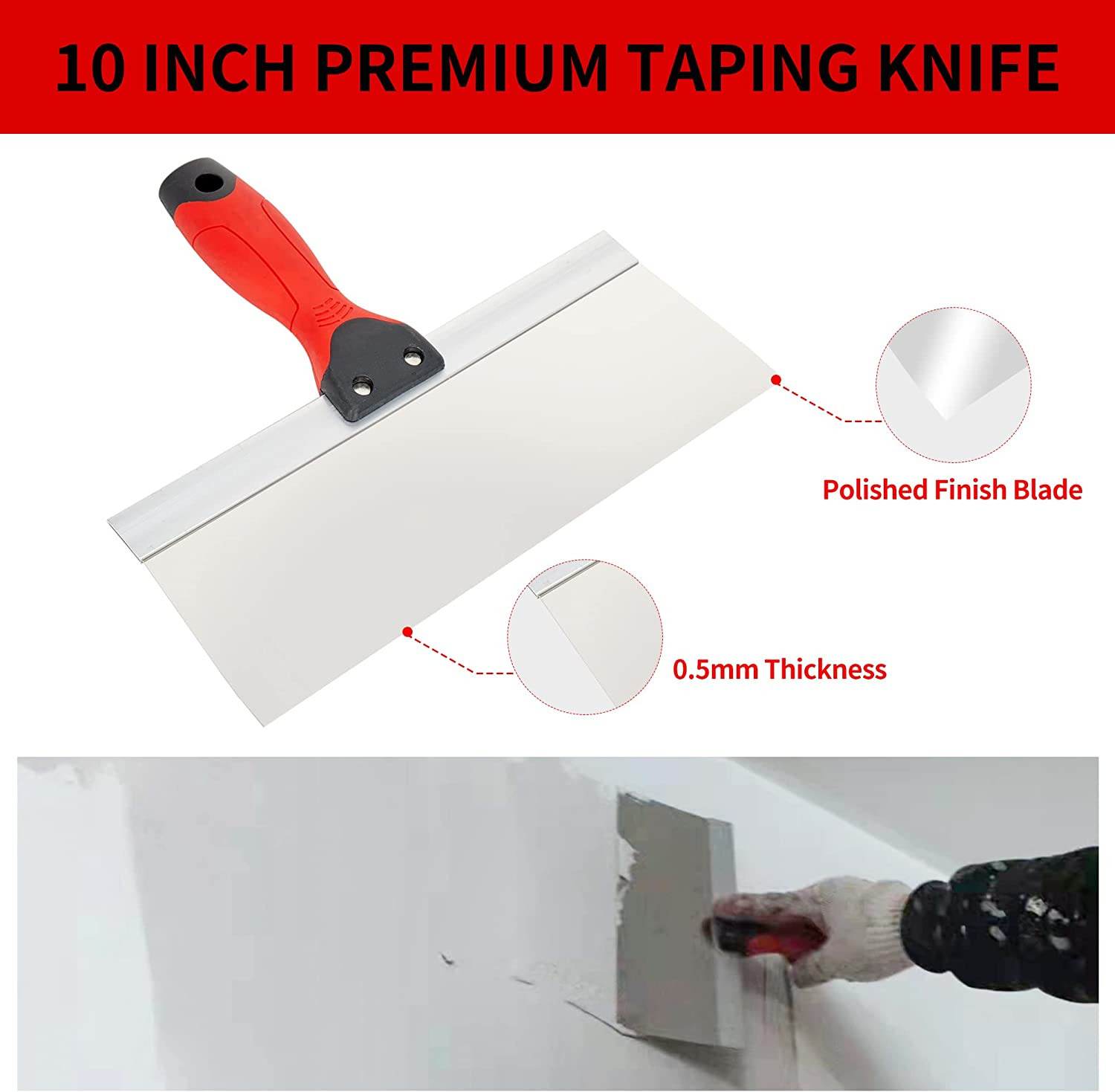 Drywall Hand Tool Kit,Stainless Steel Putty Knife Set Including Joint Knife Tapi - Fresh Stock Dated February 2026