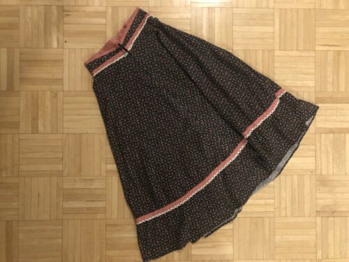 Vintage Corset Waist Calico Prairie Skirt Cottagecore XS Small - Fresh Stock Dated December 2025