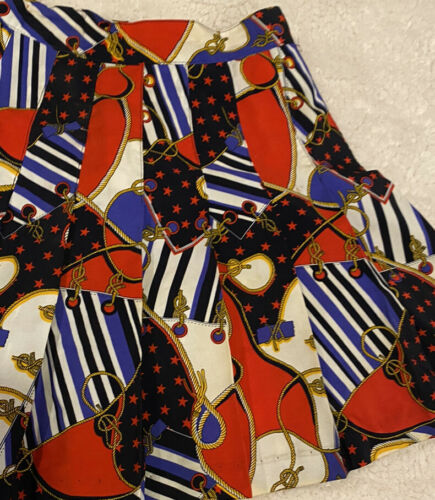 Vintage Pleated Tail Tennis Skirt Sz 8 Short USA Red White Blue Rope Stars - Fresh Stock Dated March 2026