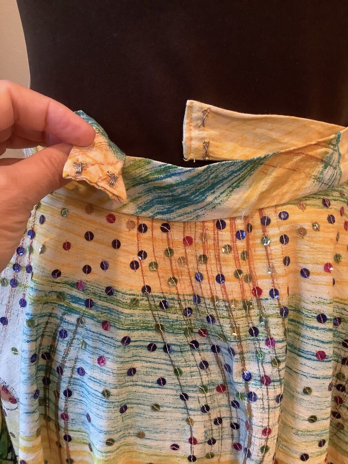 Vintage Handpainted Cotton Circle Skirt Sz S - Fresh Stock Dated March 2026