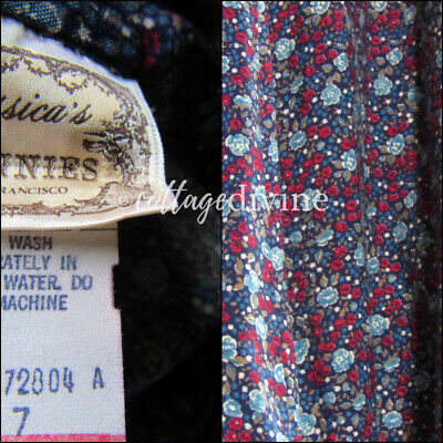 Blue Rose Gunne Sax Gunnies Vtg 1970s Calico Floral Rayon Prairie Skirt - Fresh Stock Dated February 2026