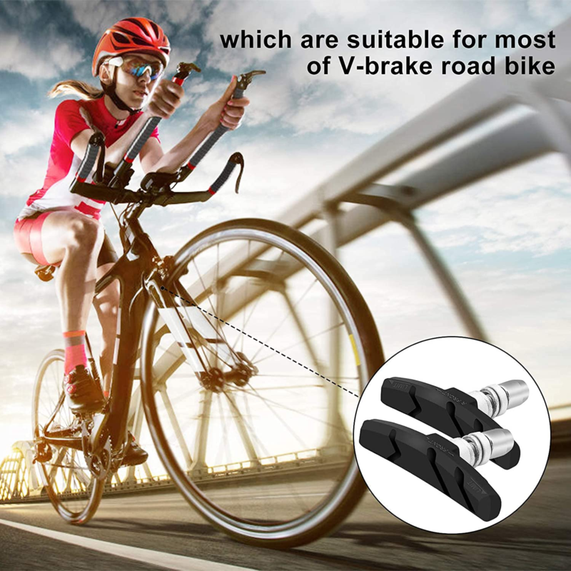 Alritz Bike Brake Pads Set, 3 Pairs Road Mountain Bicycle V-Brake Blocks Shoes w - Fresh Stock Dated February 2026