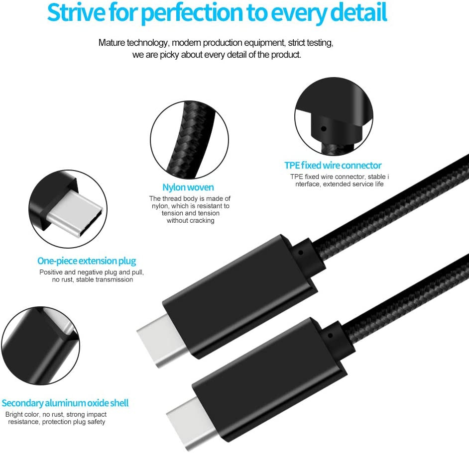 CBUS 5A 100W USB-C Cable, 6.6ft USB Power Delivery (PD) Fast Charge Black - Fresh Stock Dated February 2026