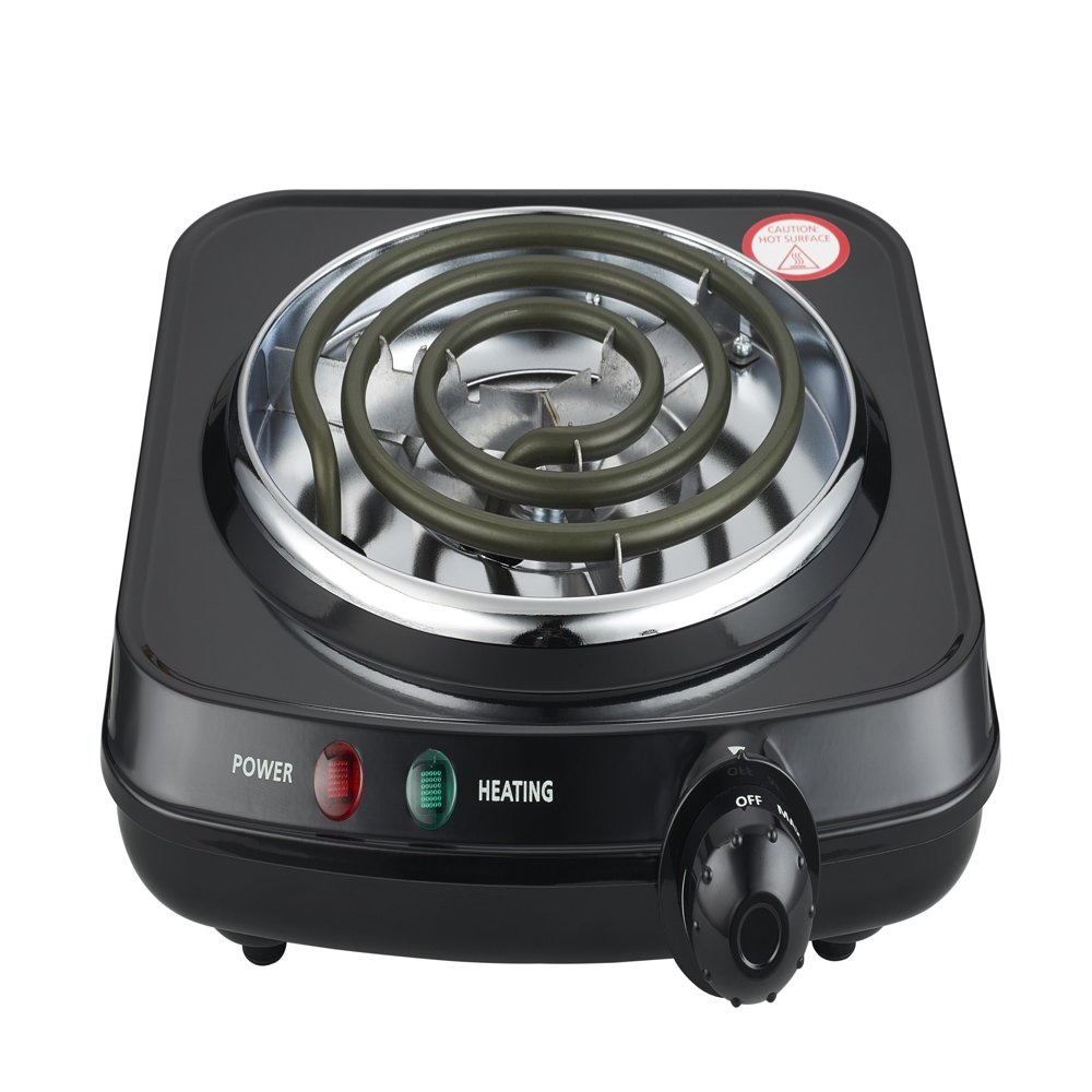 Mainstays Single Burner, 120V~ 1100W, Portable, Easy to Cook, Elegant Classic De - Fresh Stock Dated February 2026