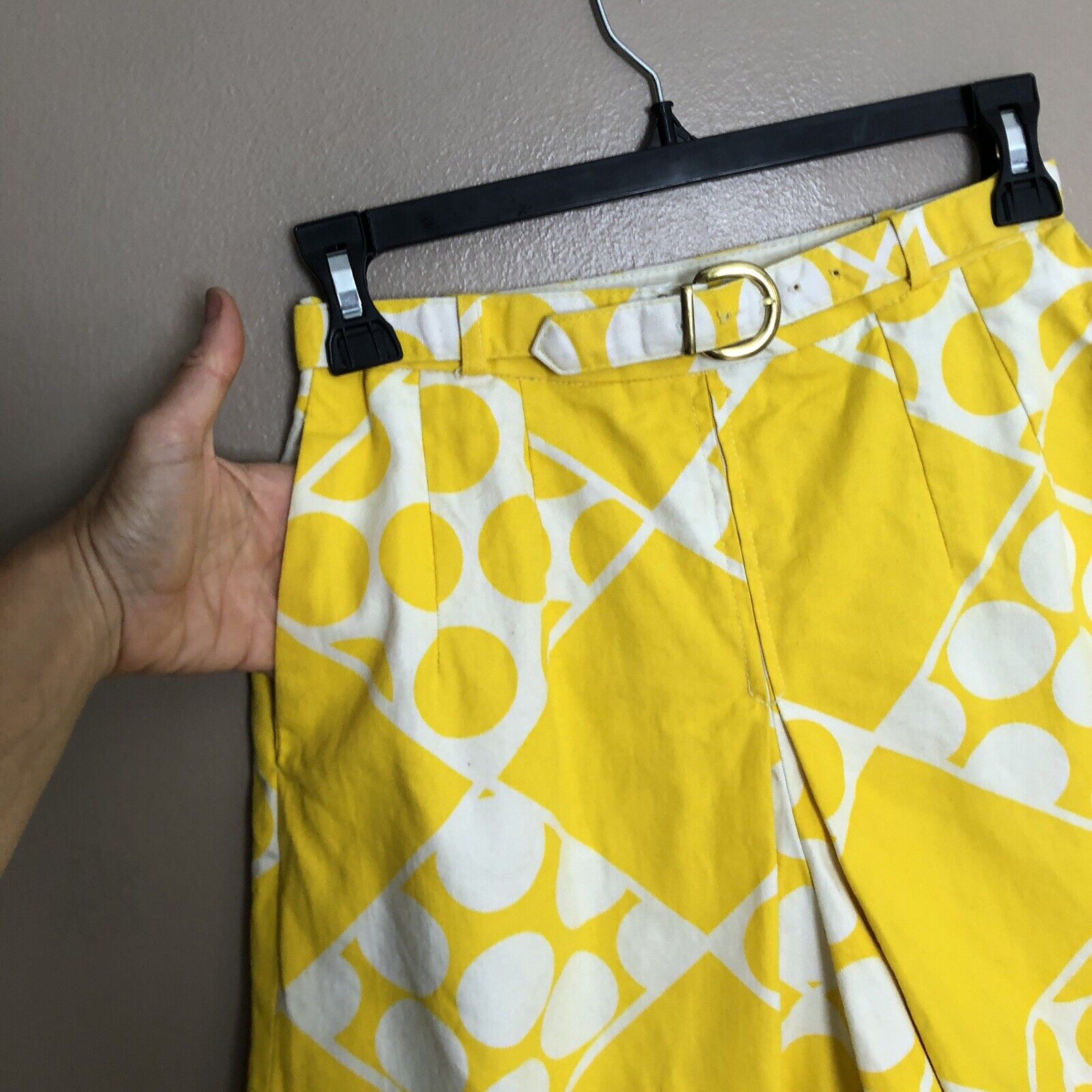 VTG 60s Seaton Hall MOD Geometric Op Art Print Skort Shorts Mini Skirt XXS/XS - Fresh Stock Dated March 2026