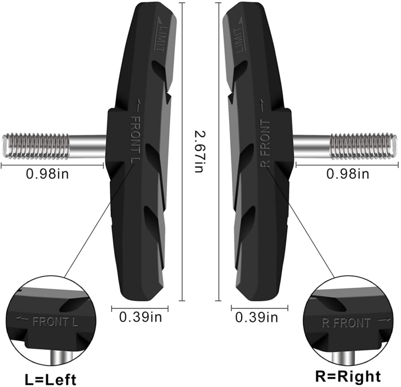 Alritz Bike Brake Pads Set, 3 Pairs Road Mountain Bicycle V-Brake Blocks Shoes w - Fresh Stock Dated February 2026