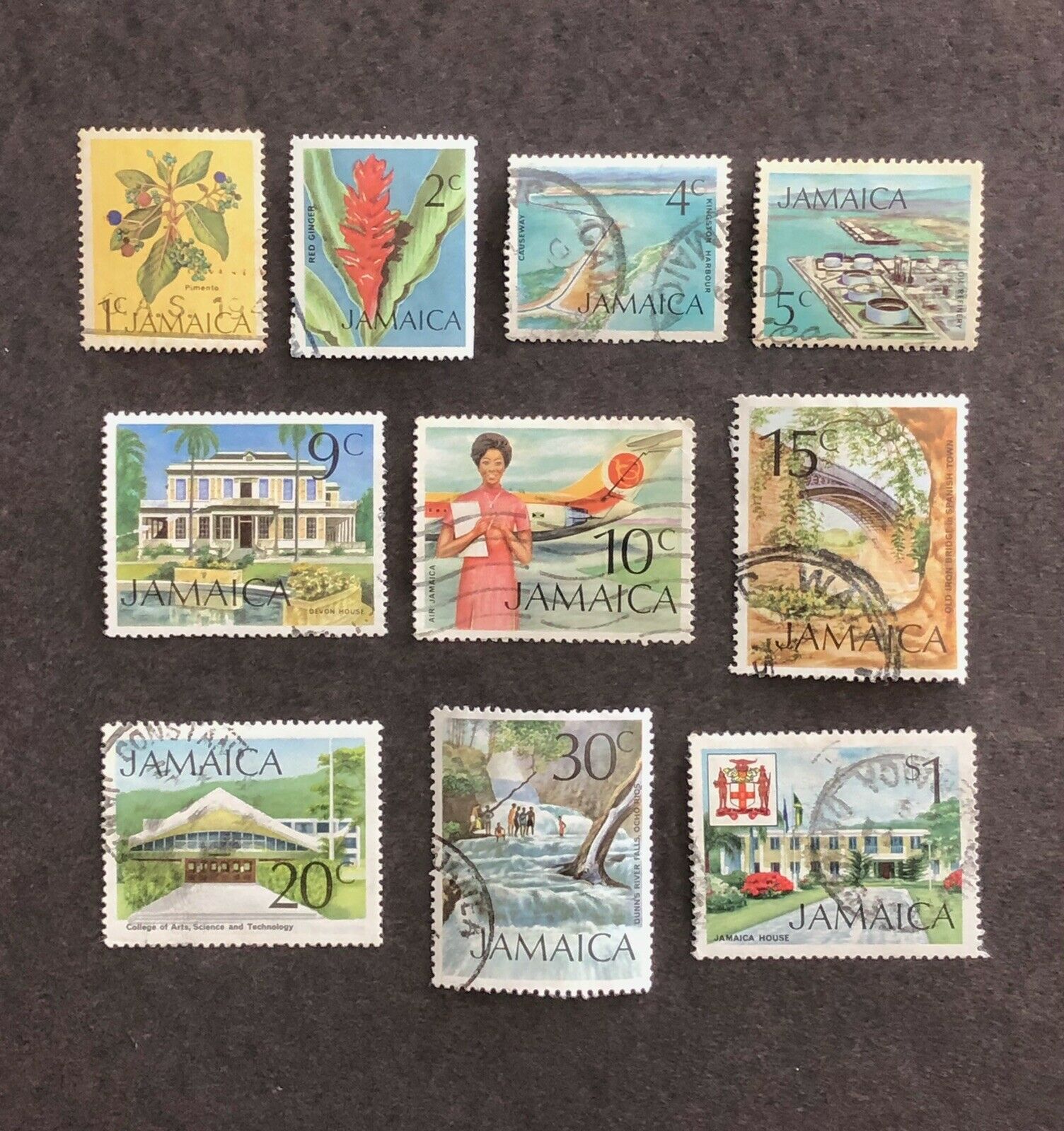 VINTAGE JAMAICAN 🇯🇲 1972 DEFINITIVE SERIES USED STAMPS - Fresh Stock Dated February 2026