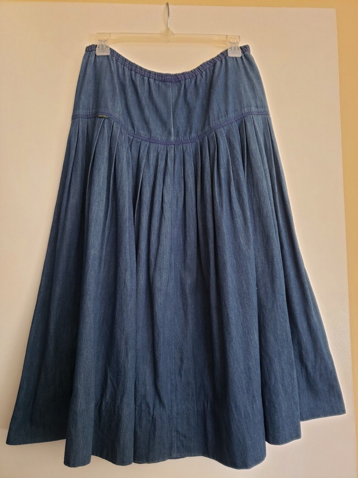VTG GENE EWING BIS Vintage 80s Blue Denim Midi Skirt California Sunwash Womens - Fresh Stock Dated March 2026