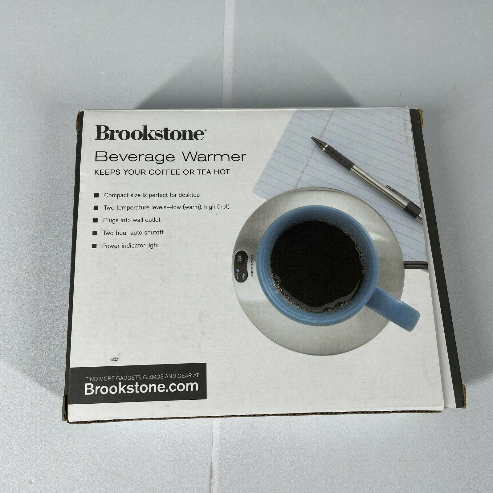 Brookstone K-72AS Beverage Warmer Desktop Cup Coffee Tea High/Low Setting - Fresh Stock Dated February 2026