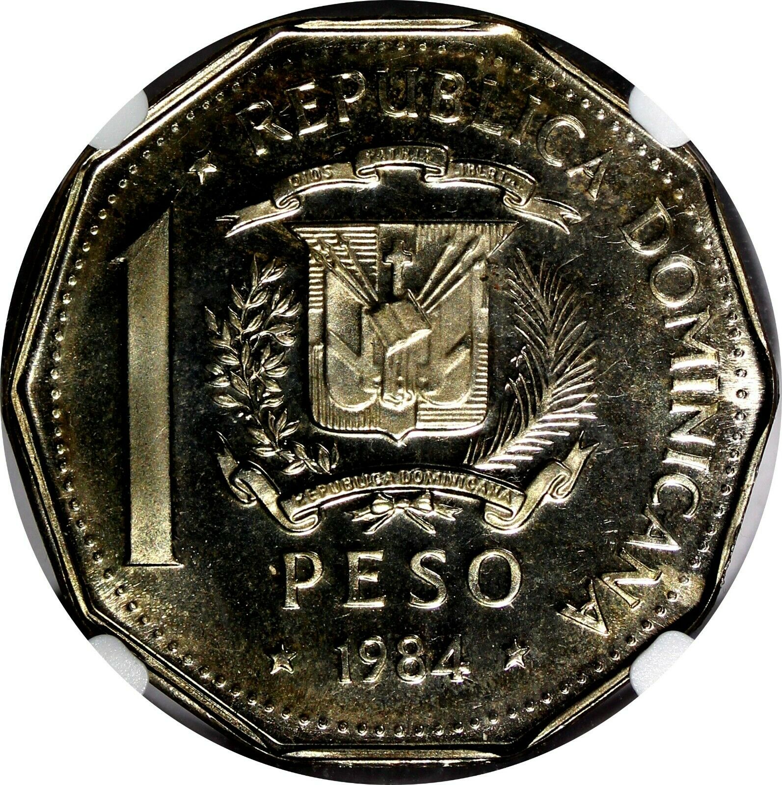 DOMINICAN REPUBLIC PROOF 1984 MO 1 Peso NGC PF64 CAMEO Human Rights  KM# 63.1 - Fresh Stock Dated December 2025