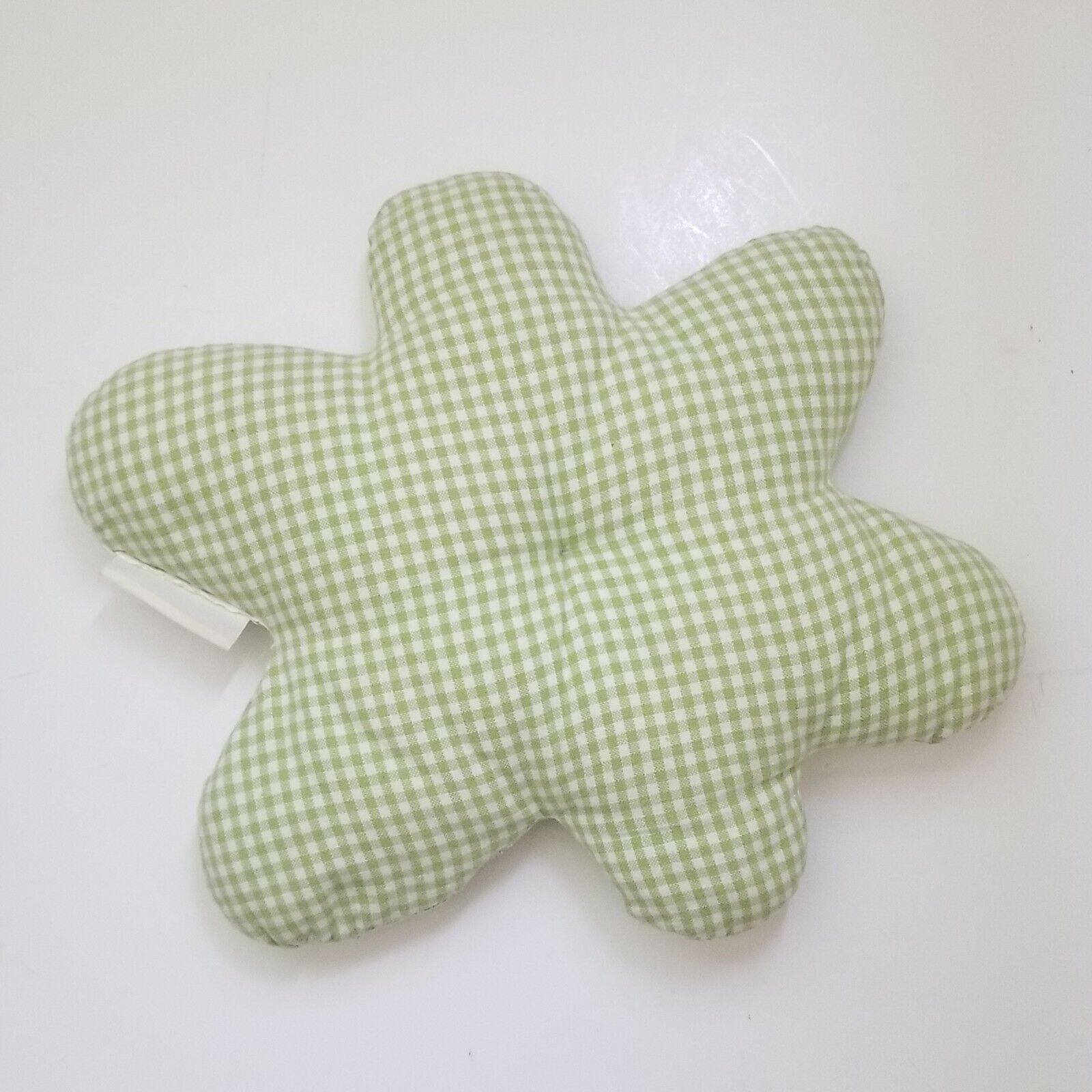 Pottery Barn Kids Discontinued Green Gingham Flower Throw Pillow - Fresh Stock Dated February 2026