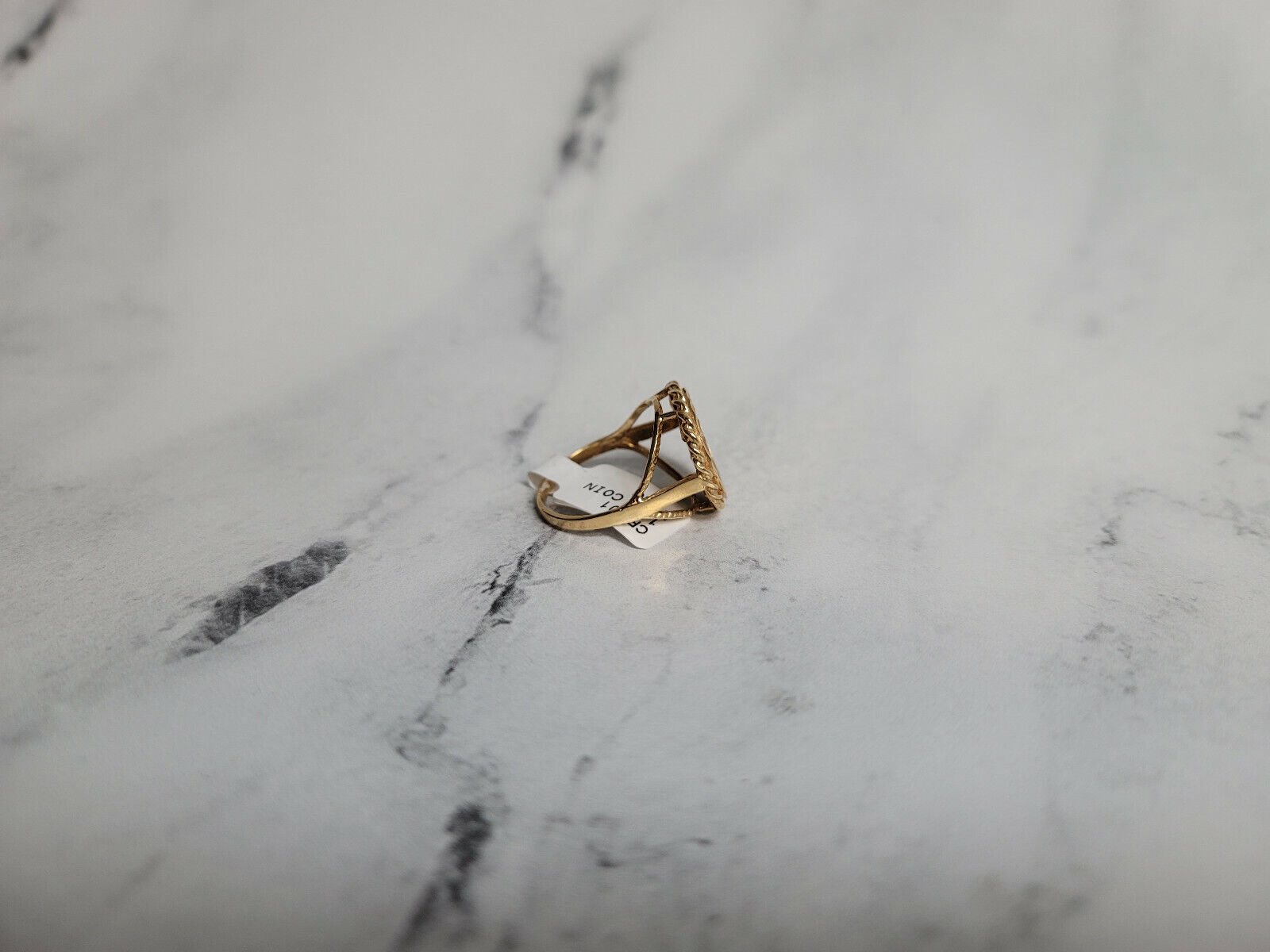 1997 Panda Coin Ring w/ rope bezel with diamond cuts 14k Yellow Gold - gift her - Fresh Stock Dated February 2026