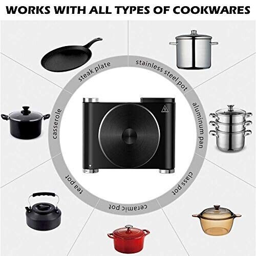 CUSIMAX Electric Hot Plate for Cooking Portable Single Burner 1500W Cast Iron - Fresh Stock Dated February 2026