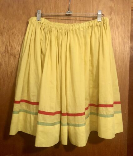 Vintage 70s yellow circle skirt large rick rack rockabilly cottagecore lolita - Fresh Stock Dated February 2026