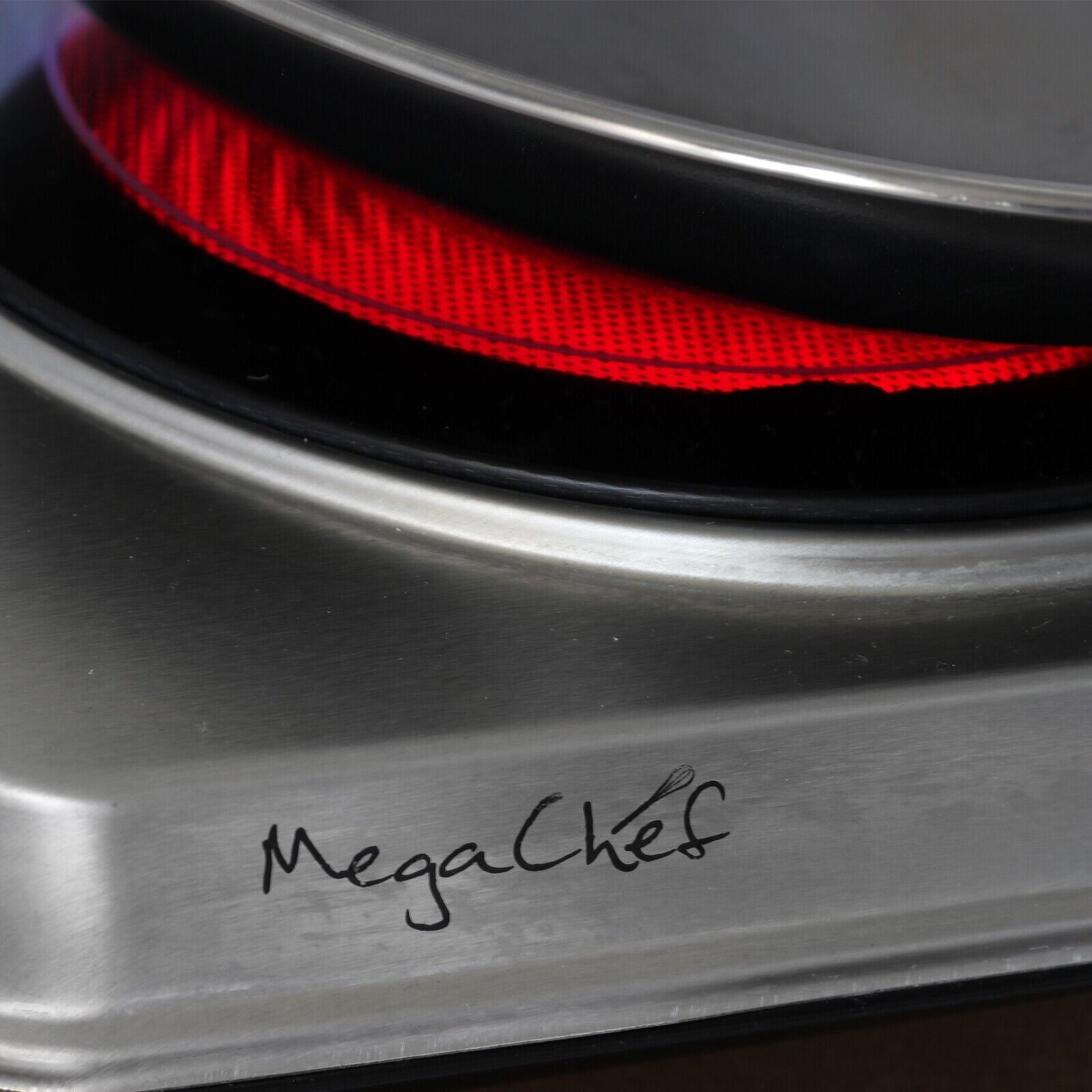 MegaChef Electric Portable Dual Size Cooktop Infrared Burner in Sleek Steel - Fresh Stock Dated February 2026