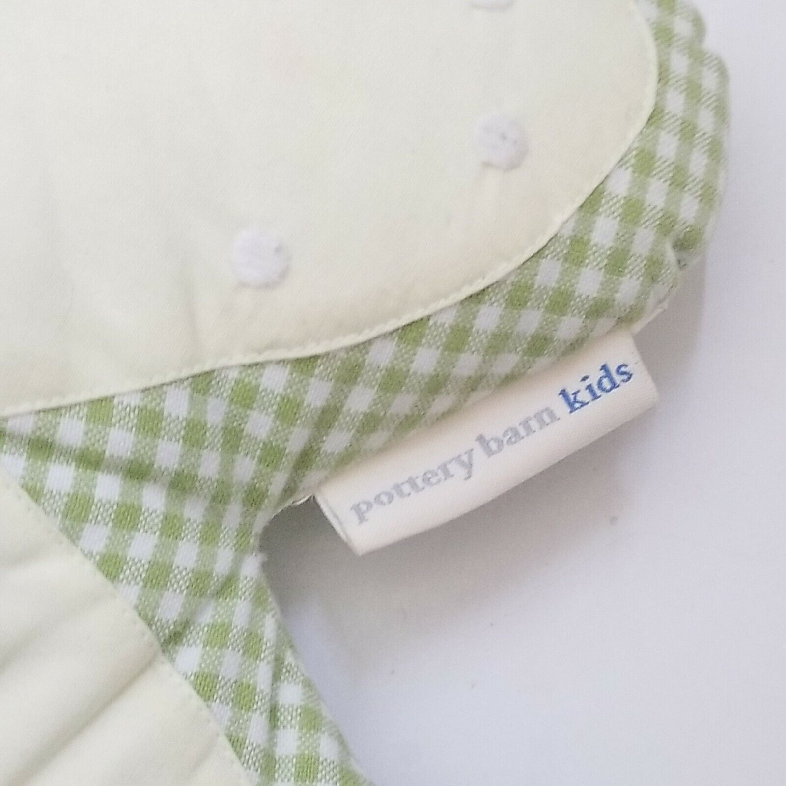 Pottery Barn Kids Discontinued Green Gingham Flower Throw Pillow - Fresh Stock Dated February 2026