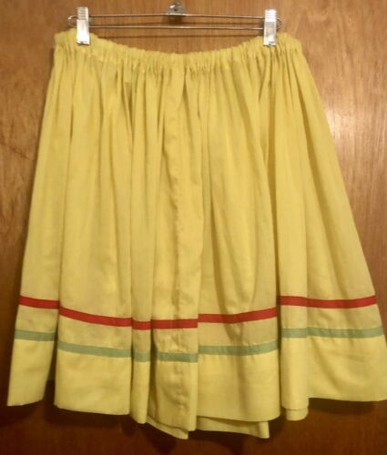 Vintage 70s yellow circle skirt large rick rack rockabilly cottagecore lolita - Fresh Stock Dated February 2026