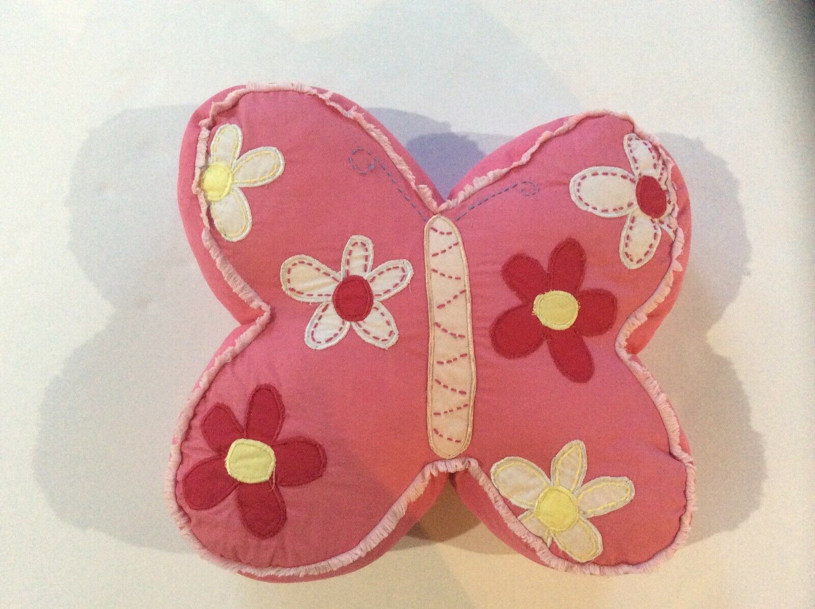 POTTERY BARN Kids Pillow Butterfly Flowers Pink - Fresh Stock Dated December 2025