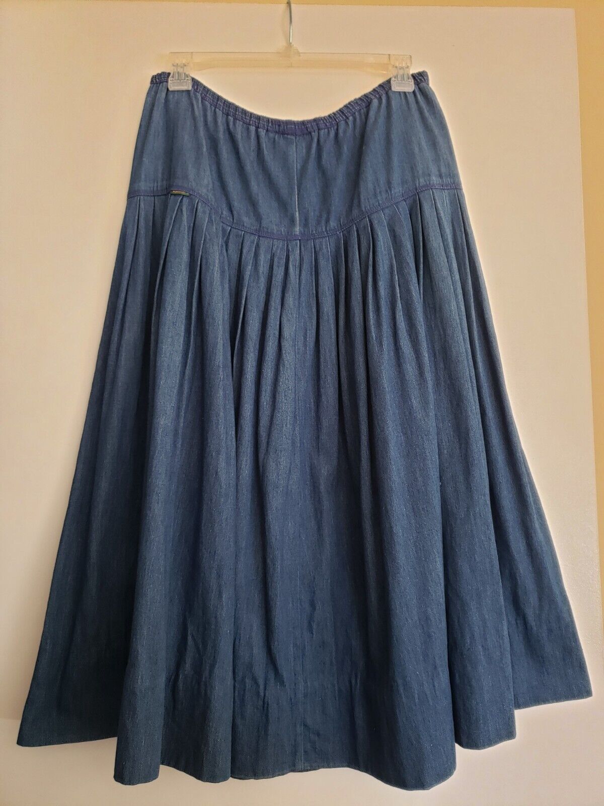 VTG GENE EWING BIS Vintage 80s Blue Denim Midi Skirt California Sunwash Womens - Fresh Stock Dated March 2026