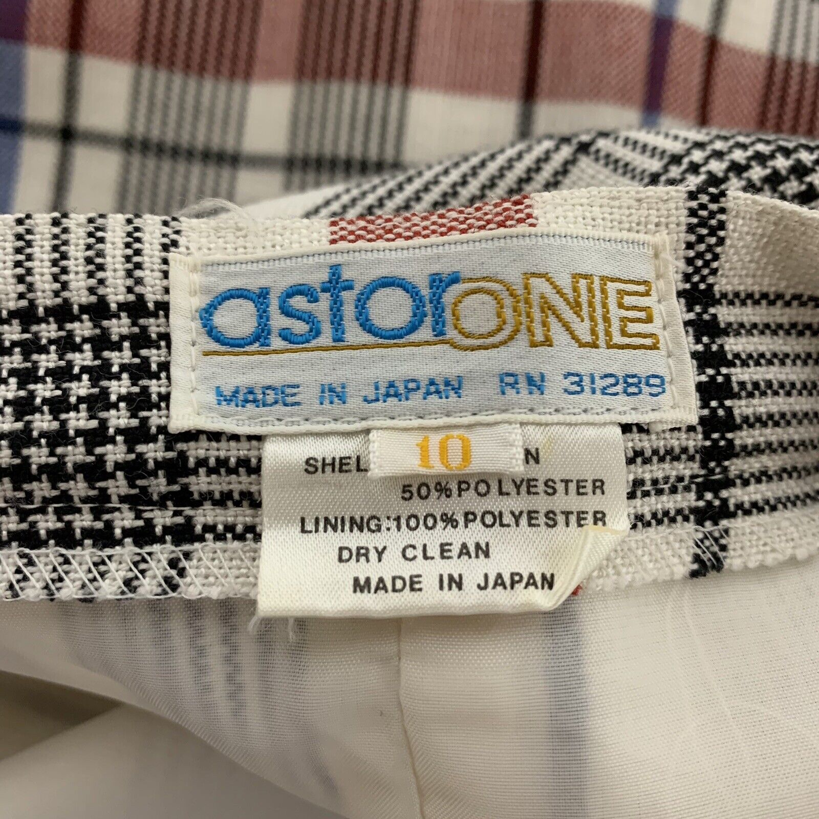 VTG 70s Ivory Windowpane Plaid A-line Midi Skirt With Pockets Dark Academia 8 M - Fresh Stock Dated March 2026