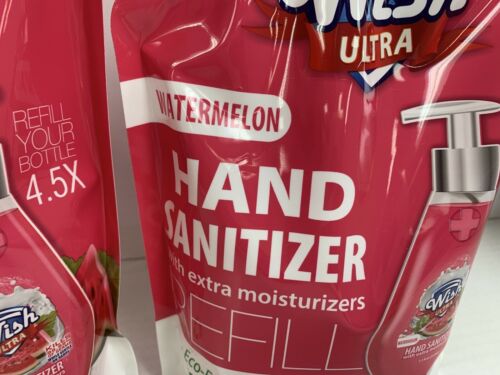 2 Wish Ultra Hand Sanitizer refill 33.8oz Each, Watermelon 70% Ethyl Alcohol - Fresh Stock Dated February 2026
