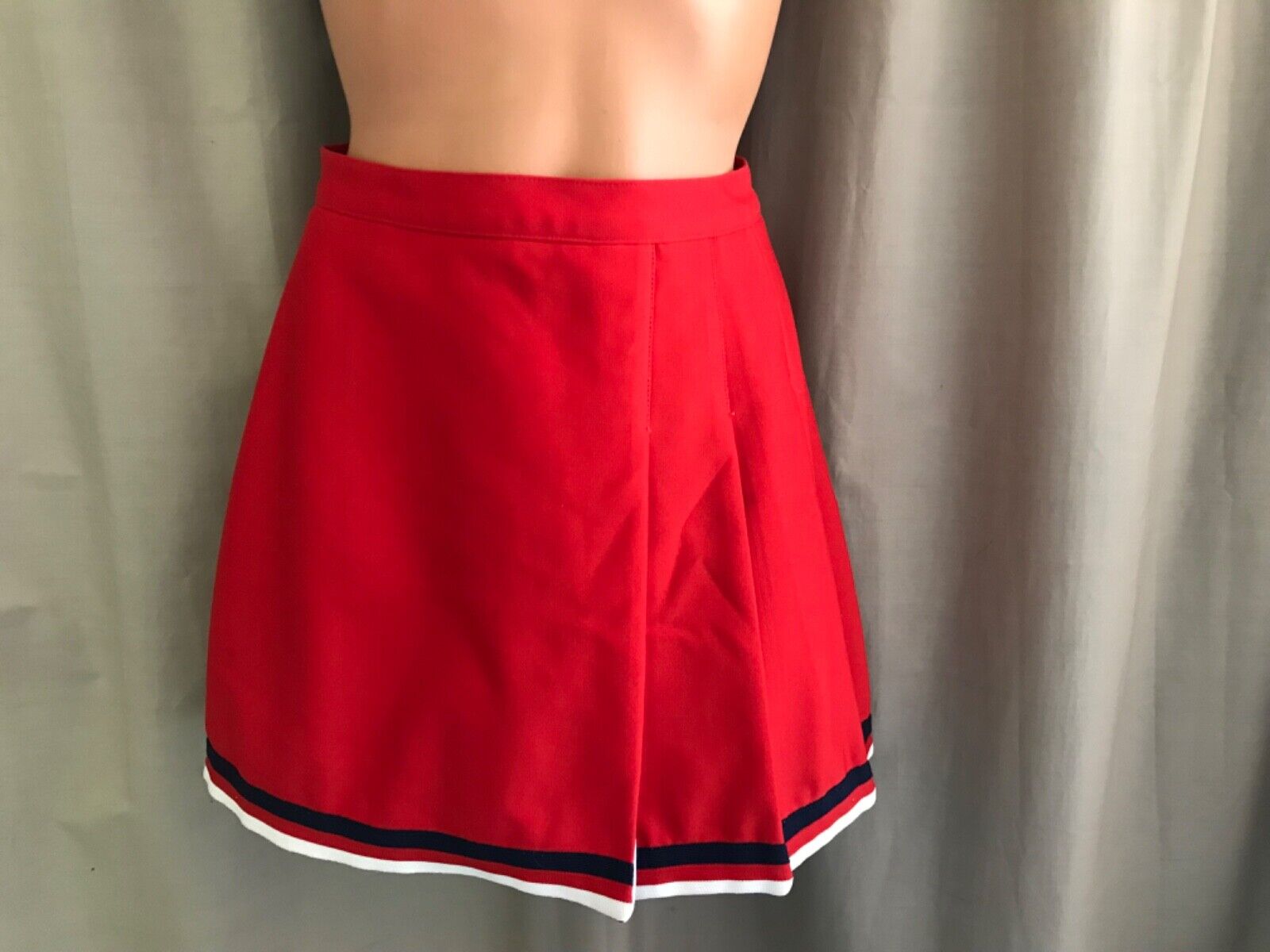 Vintage 80’s Cheerleading Skirt VARSITY SPIRIT FASHIONS Red Navy White Size 7 - Fresh Stock Dated March 2026