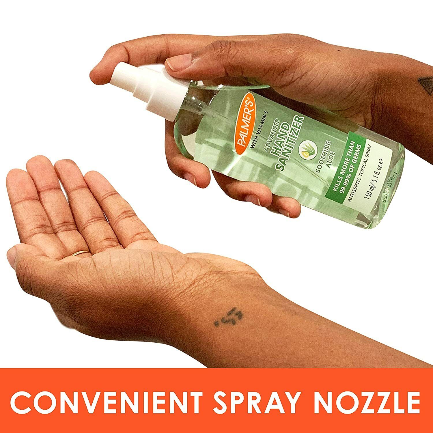 Palmer's Advanced Hand Sanitizer Spray With Soothing Aloe, 5.1 Fl Oz, 6 Count - Fresh Stock Dated February 2026