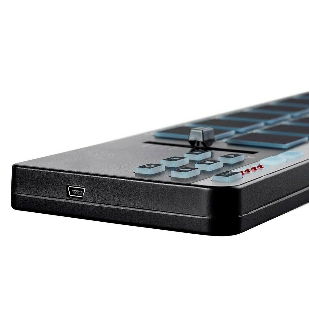 Portable USB MIDI Pad Controller with 12x RGB Backlit Velocity Sensitive Pads - Fresh Stock Dated February 2026