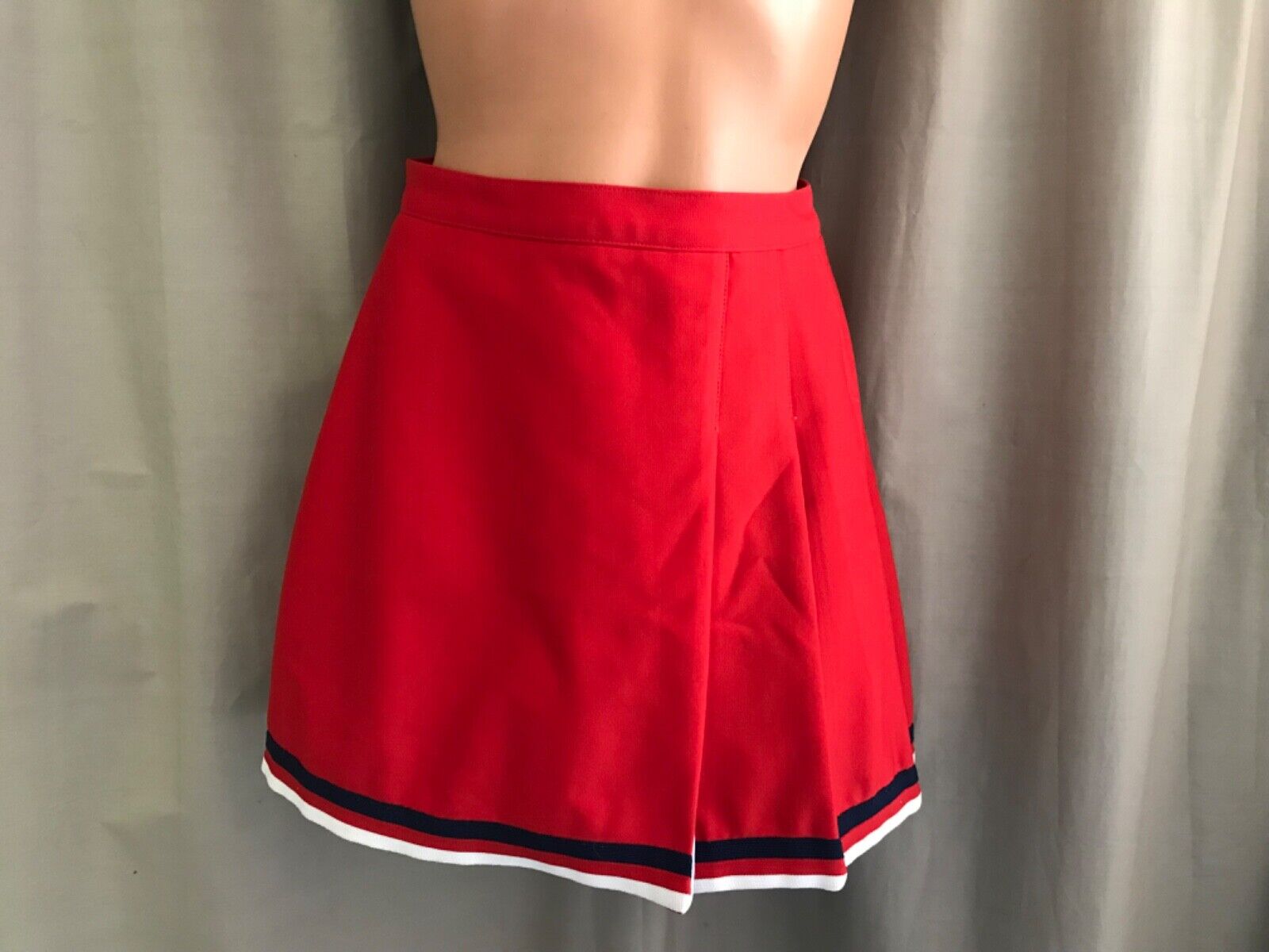 Vintage 80’s Cheerleading Skirt VARSITY SPIRIT FASHIONS Red Navy White Size 7 - Fresh Stock Dated March 2026