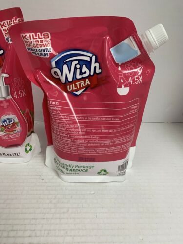 2 Wish Ultra Hand Sanitizer refill 33.8oz Each, Watermelon 70% Ethyl Alcohol - Fresh Stock Dated February 2026