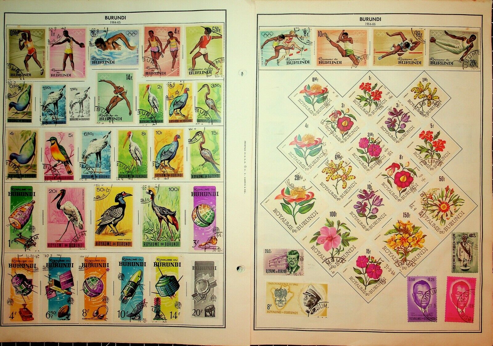 BURUNDI: 253 Mint, CTO Used Stamps on Harris Album Pages 1962 through 1972 - Fresh Stock Dated December 2025